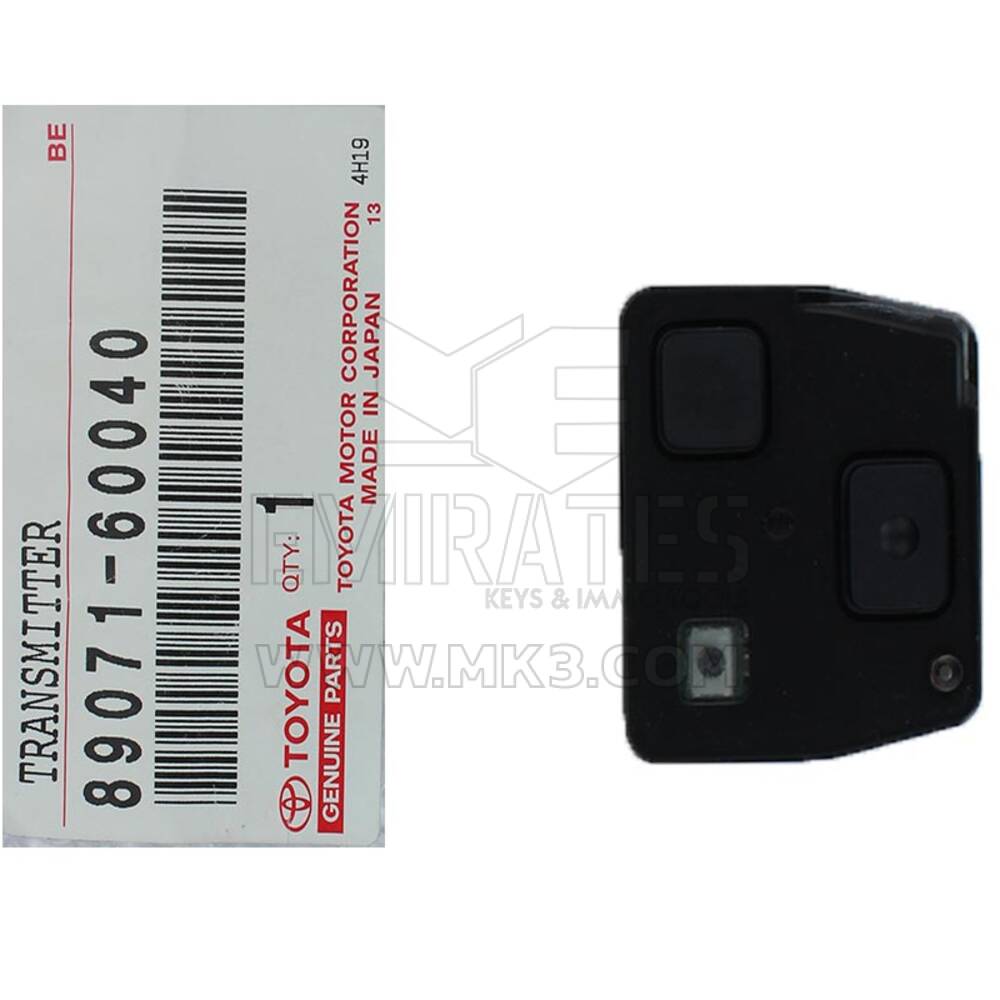 Controlo remoto genuíno GCC de 2 botões 433MHz 89071-60040 com chip 4C da Toyota Corolla -mk3.com e um monte de Emirates Keys