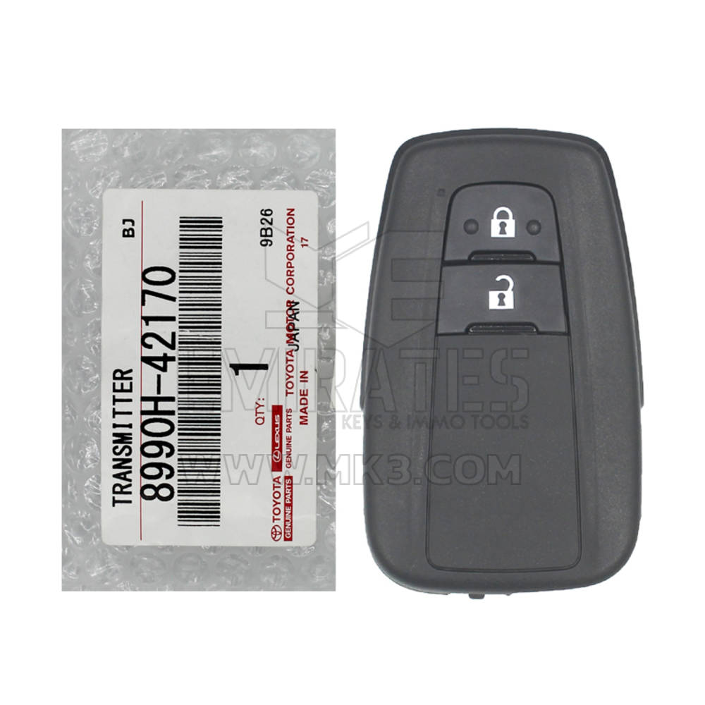Clé télécommande intelligente d'origine / OEM pour Toyota Rav4 2019-2023 à 2 boutons 433 MHz 8990H-42170 / 8990H-42830 / 8990H-42180 / FCCID : B2T2K2R | Emirates Keys