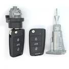 VW MQB BA نوع جديد 2x Flip Remote Key 3 أزرار 433MHz مع مجموعة القفل