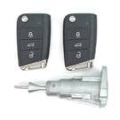 Volkswagen MQB BG Nuevo tipo Genuino 2x Flip Remote Key 3 Botones 433MHz Con juego de bloqueo