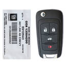 NOVO Chevrolet Camaro Camaro Cruze Impala Equinox Malibu 2010-2017 Flip Remote Key 4 Buttons 315MHz 5912543 STARTTEC 13504200 OEM/FCCID: OHT01060512 -| thumbnail