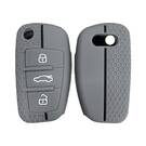 Audi Flip Remote Key 3 Düğmeler İçin Silikon Oyulmuş Kılıf