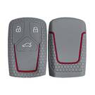 Audi Smart Remote Key 3 Düğmeler İçin Silikon Oyulmuş Kılıf