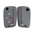 Funda de silicona grabada para Volkswagen Flip Remote Key 4 botones