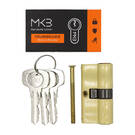 New High Quality Best Price Pure Brass Cylinder with 3 pcs Brass Normal Keys, PB Size 60mm | Emirates Keys -| thumbnail