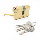 Pure Brass Cylinder with 3 pcs Brass Normal Keys, PB Size 60mm