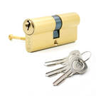 Pure Brass Cylinder with 3 pcs Brass Normal Keys, PB Size 70mm