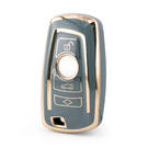 Nano couvercle de haute qualité pour clé télécommande BMW CAS4, 4 boutons, couleur grise, BMW-A11J
