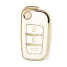 Nano couvercle de haute qualité pour clé télécommande Geely, 3 boutons, couleur blanche GL-D11J