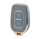 Nano couvercle de haute qualité pour clé télécommande Renault Dacia, 2 boutons, couleur grise, RN-C11J2