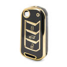 Nano High Quality Cover For Mahindra Flip Remote Key 3 Buttons Black Color MHD-A11J
