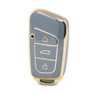 Нано-чехол высокого качества для дистанционного ключа Chery с 3 кнопками серого цвета CR-B11J
