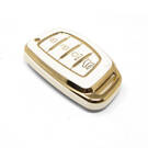 Nouvelle couverture Nano de haute qualité pour clé télécommande intelligente Hyundai, 4 boutons, couleur blanche, HY-A11J4B | Clés des Émirats -| thumbnail