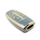 Nouvelle couverture Nano de haute qualité pour clé télécommande Hyundai Genesis, 4 boutons, couleur grise, HY-I11J4B | Clés des Émirats -| thumbnail