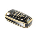 New Aftermarket Nano High Quality Cover For Chevrolet Flip Remote Key 5 Buttons Black Color CRL-D11J5 | Emirates Keys -| thumbnail