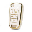 Нано-чехол высокого качества для Chevrolet Flip Remote Key 5 кнопок белого цвета CRL-D11J5