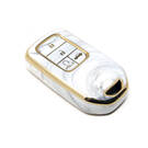 New Aftermarket Nano High Quality Marble Cover For Honda Remote Key 4 Buttons White Color HD-A12J4 | Emirates Keys -| thumbnail