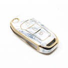 غطاء رخامي نانو عالي الجودة جديد لما بعد البيع لسيارة Ford Flip Remote Key 3 أزرار لون أبيض Ford-F12J | مفاتيح الإمارات -| thumbnail