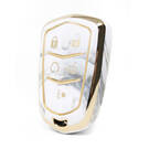 Nano High Quality Marble Cover For Cadillac Remote Key 5 Buttons White Color CDLC-A12J5