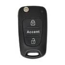 Carcasa de llave remota abatible para Hyundai Accent, 2 botones, HYN17