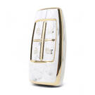 Nano High Quality Marble Cover For Genesis Hyundai Remote Key 4 Buttons White Color HY-I12J4A