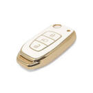 Nueva funda de cuero dorado Nano de alta calidad para mando a distancia TATA, 3 botones, Color blanco, TATA-B13J | Cayos de los Emiratos -| thumbnail