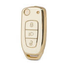 Nano Funda de cuero dorado de alta calidad para mando a distancia TATA, 3 botones, Color blanco, TATA-B13J