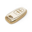 غطاء جلد ذهبي نانو جديد ما بعد البيع عالي الجودة لمفتاح التحكم عن بعد أودي 3 أزرار لون أبيض Audi-A13J | مفاتيح الإمارات -| thumbnail