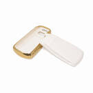 New Aftermarket Nano High Quality Gold Leather Cover For Audi Remote Key 3 Buttons White Color Audi-B13J | Emirates Keys -| thumbnail