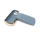 New Aftermarket Nano High Quality Gold Leather Cover For Audi Remote Key 3 Buttons Gray Color Audi-B13J | Emirates Keys -| thumbnail