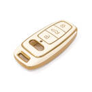 Novo aftermarket nano capa de couro dourado de alta qualidade para chave remota audi 3 botões cor branca Audi-D13J | Chaves dos Emirados -| thumbnail