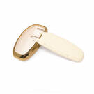 New Aftermarket Nano High Quality Gold Leather Cover For Audi Remote Key 3 Buttons White Color Audi-D13J | Emirates Keys -| thumbnail