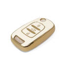 Nueva Funda de cuero dorado Nano de alta calidad para mando a distancia Baojun Flip, 3 botones, Color blanco, BJ-B13J | Cayos de los Emiratos -| thumbnail