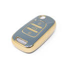 Nueva Funda de cuero dorado de alta calidad Nano del mercado de accesorios para Baojun Flip Remote Key 3 botones Color gris BJ-B13J | Cayos de los Emiratos -| thumbnail