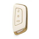 Nano High Quality Gold Leather Cover For Baojun Remote Key 3 Buttons White Color BJ-C13J