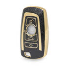 Nano High Quality Gold Leather Cover For BMW Remote Key 4 Buttons Black Color BMW-A13J4A