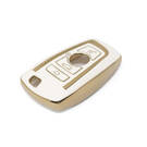 Novo aftermarket nano capa de couro dourado de alta qualidade para chave remota bmw 4 botões cor branca BMW-A13J4A | Chaves dos Emirados -| thumbnail
