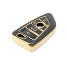 Novo aftermarket nano capa de couro dourado de alta qualidade para chave remota bmw 4 botões cor preta BMW-B13J | Chaves dos Emirados -| thumbnail