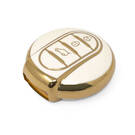 Novo aftermarket nano capa de couro ouro alta qualidade para mini cooper remoto chave 4 botões cor branca BMW-C13J4 Chaves dos Emirados -| thumbnail