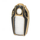 Nano Funda de cuero dorado de alta calidad para llave remota de BMW, 3 botones, Color negro, BMW-D13J