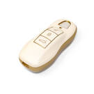 New Aftermarket Nano High Quality Gold Leather Cover For Porsche Remote Key 3 Buttons White Color PSC-A13J | Emirates Keys -| thumbnail