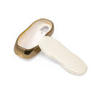 New Aftermarket Nano High Quality Gold Leather Cover For Porsche Remote Key 3 Buttons White Color PSC-A13J | Emirates Keys -| thumbnail