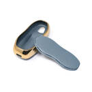 New Aftermarket Nano High Quality Gold Leather Cover For Porsche Remote Key 3 Buttons Gray Color PSC-A13J | Emirates Keys -| thumbnail