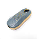Novo aftermarket nano capa de couro dourado de alta qualidade para chave remota porsche 3 botões cor cinza PSC-A13J | Chaves dos Emirados -| thumbnail