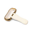 New Aftermarket Nano High Quality Gold Leather Cover For Porsche Remote Key 3 Buttons White Color PSC-B13J | Emirates Keys -| thumbnail