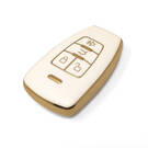 Nueva cubierta de cuero dorado Nano de alta calidad para mando a distancia BAIC, 4 botones, Color blanco, BQ-A13J | Cayos de los Emiratos -| thumbnail