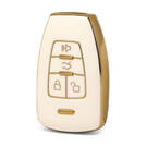 Nano Funda de cuero dorado de alta calidad para mando a distancia BAIC, 4 botones, Color blanco, BQ-A13J