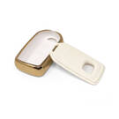 New Aftermarket Nano High Quality Gold Leather Cover For Honda Remote Key 2 Buttons White Color HD-A13J2 | Emirates Keys -| thumbnail