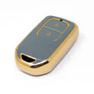 New Aftermarket Nano High Quality Gold Leather Cover For Honda Remote Key 2 Buttons Gray Color HD-A13J2 | Emirates Keys -| thumbnail