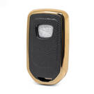 Cover in pelle Nano Gold per chiave telecomando Honda 3B nera HD-A13J3A | MK3 -| thumbnail